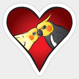 Cockatiels In Love Sticker